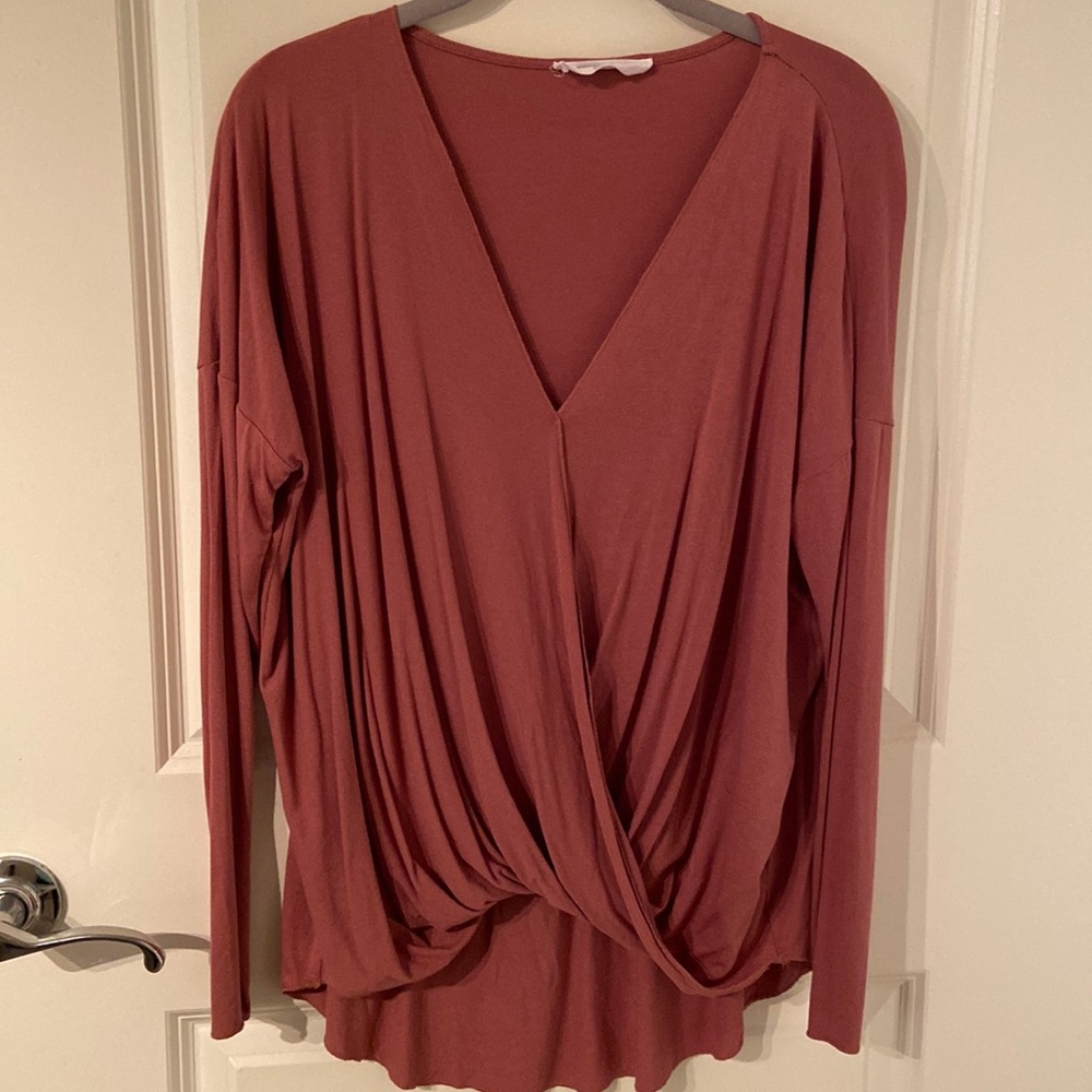 Dusty Pink Surplice Top Size S